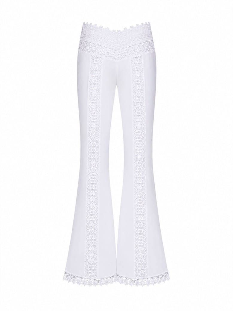 flared trousers vianora white by Selfnex