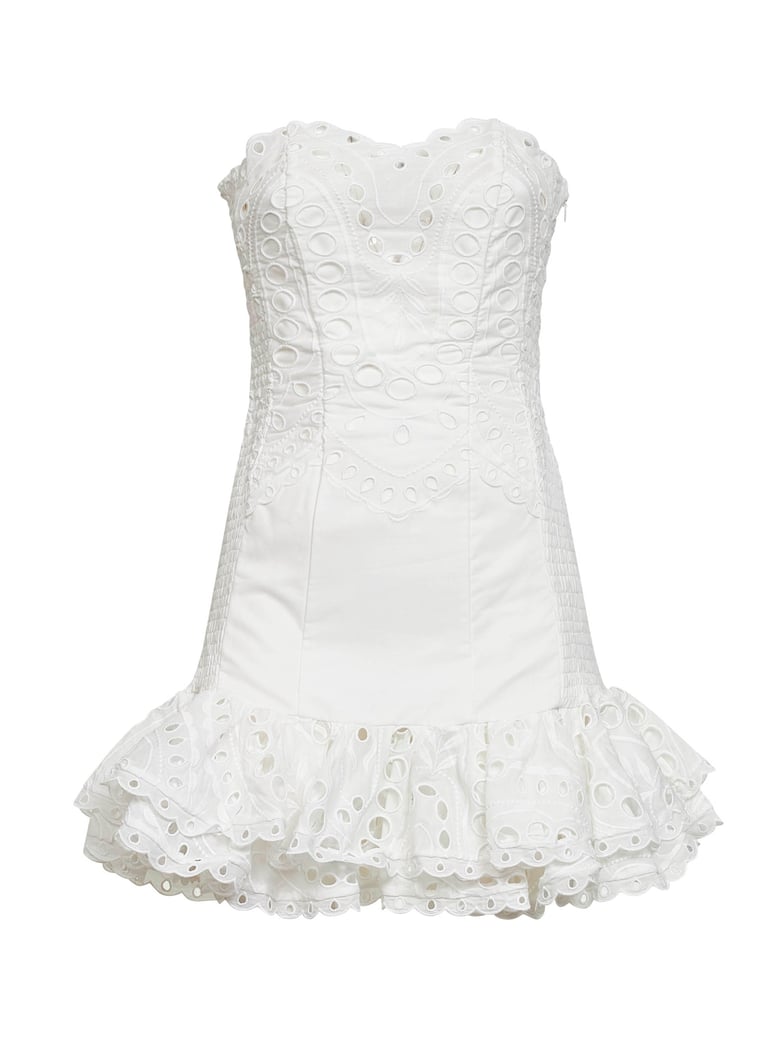 mini bustier dress salty white by Selfnex