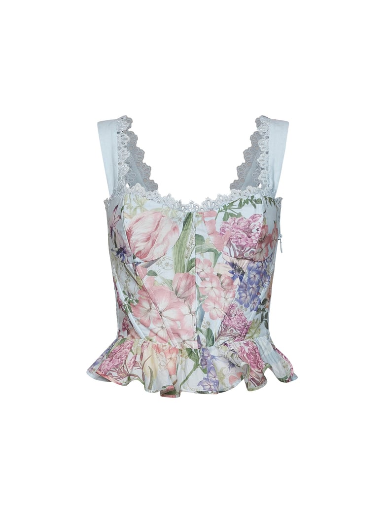 bustier top floret light blue by Selfnex