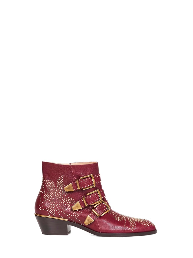 grenat leather susanna ankle boots by Selfnex