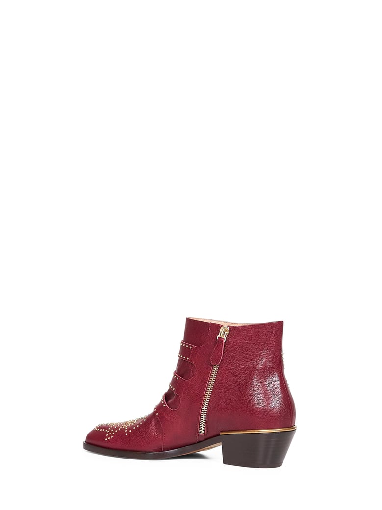 grenat leather susanna ankle boots by Selfnex