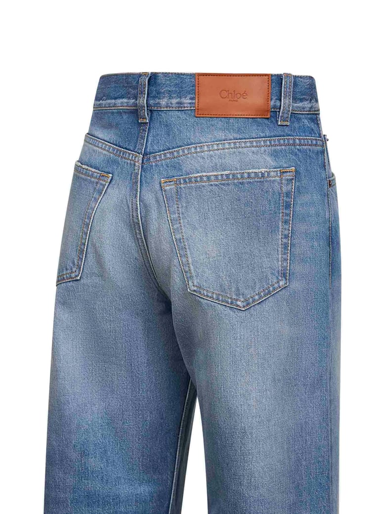 dream blue high-rise cropped jeans by Selfnex