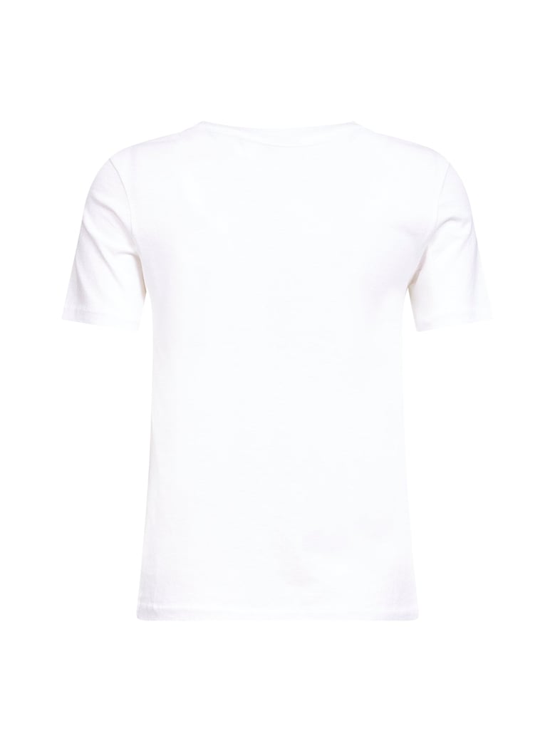 white cotton jersey baby-fit logo t-shirt by Selfnex