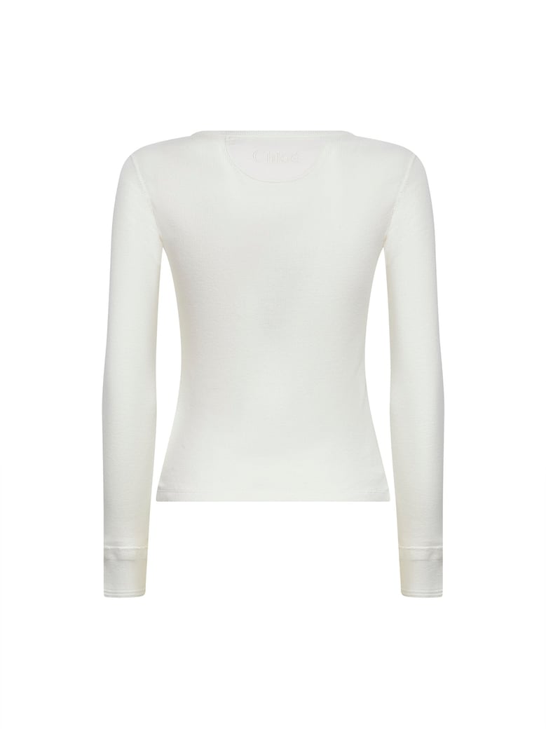 milk ribbed jersey henley t-shirt by Selfnex