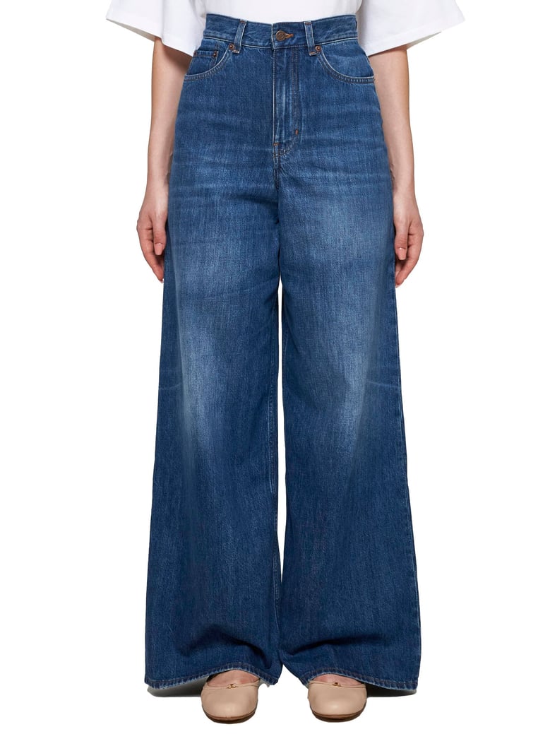 wide-leg denim jeans by Selfnex