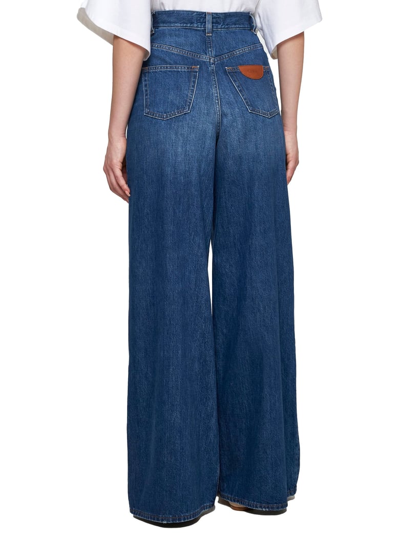 wide-leg denim jeans by Selfnex