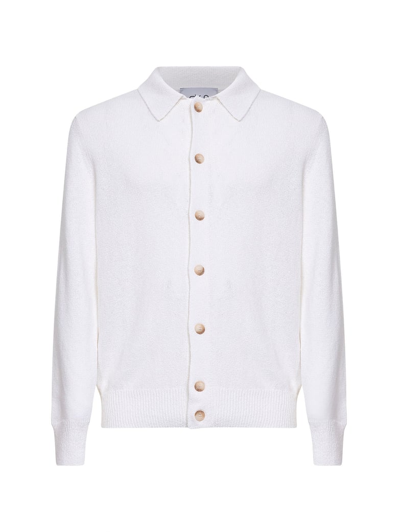 knit cardigan white cotton-cashmere by Selfnex