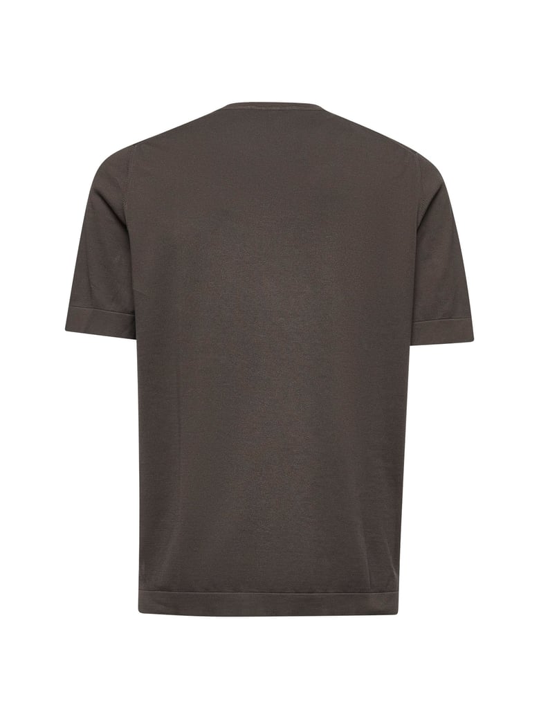 brown cotton knit t-shirt by Selfnex