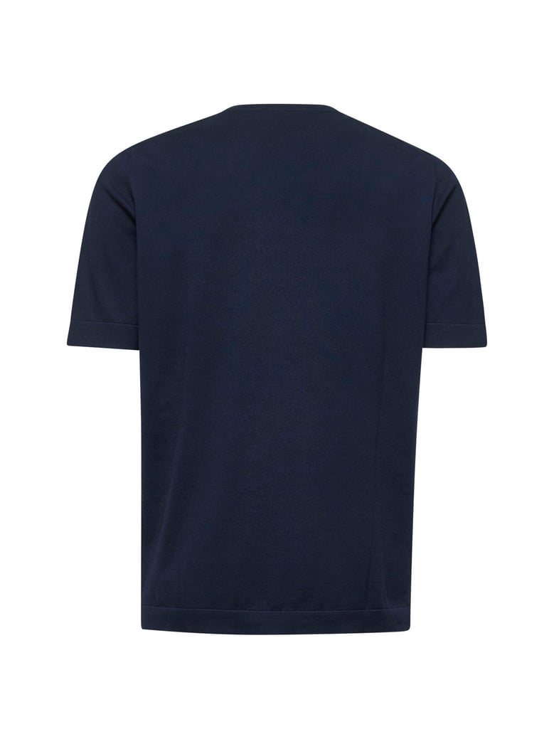 blue cotton knit t-shirt by Selfnex
