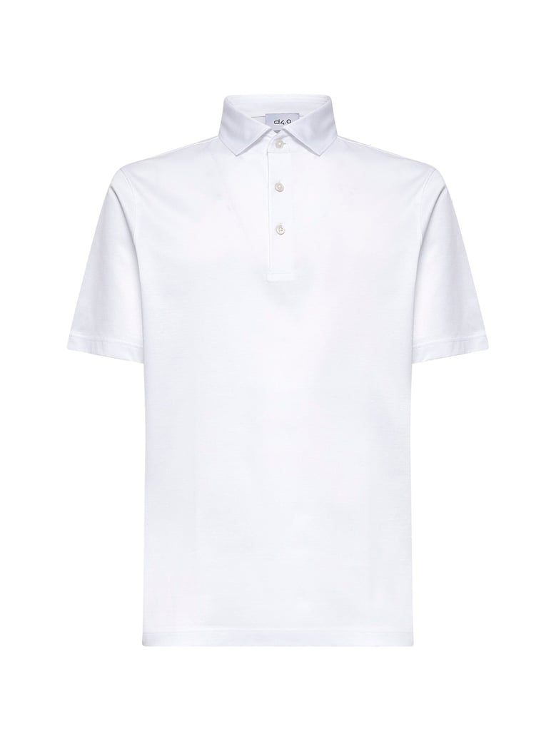 white lisle jersey polo shirt by Selfnex