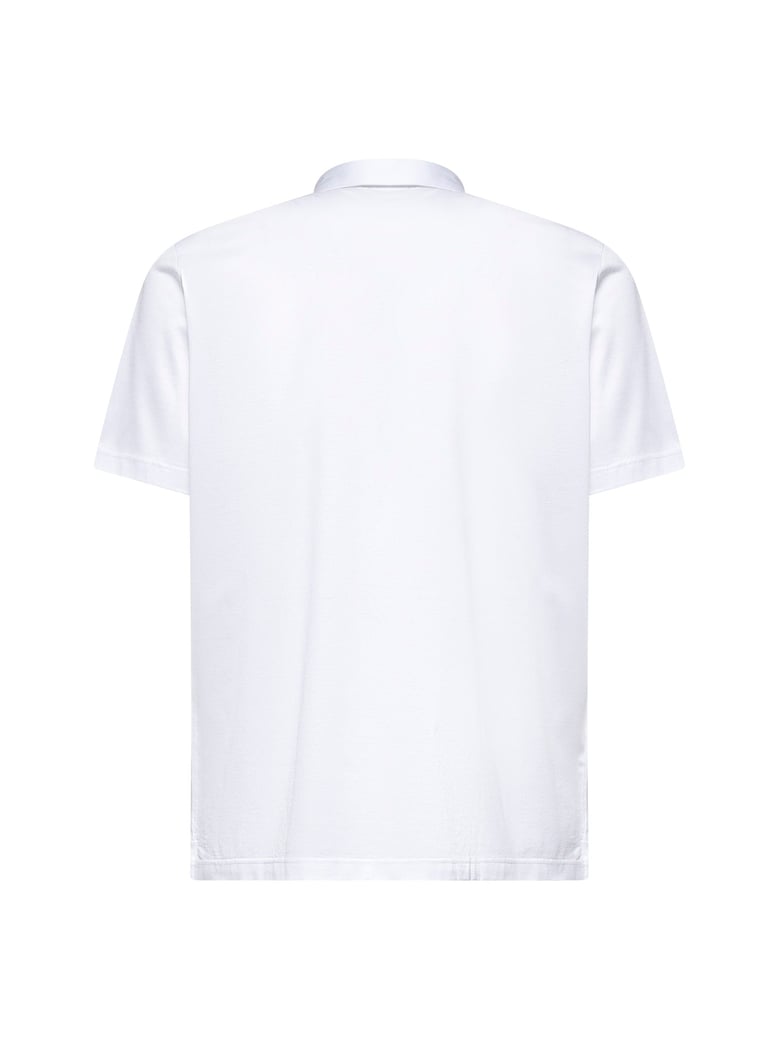 white lisle jersey polo shirt by Selfnex