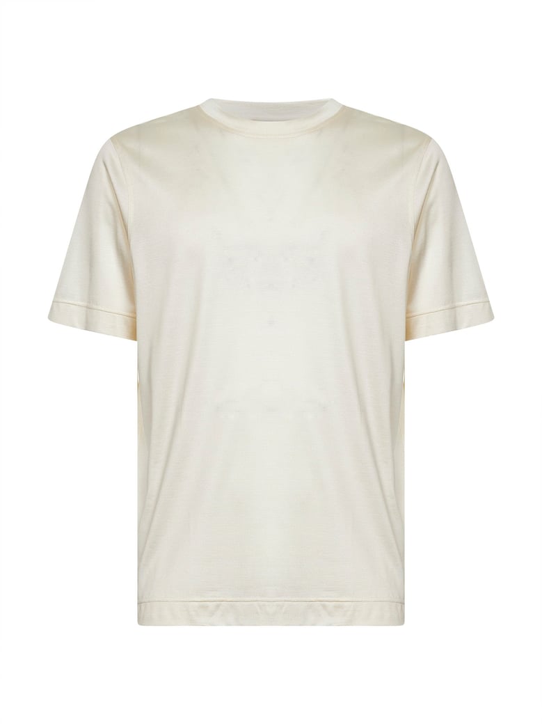 ivory silk jersey crewneck t-shirt by Selfnex
