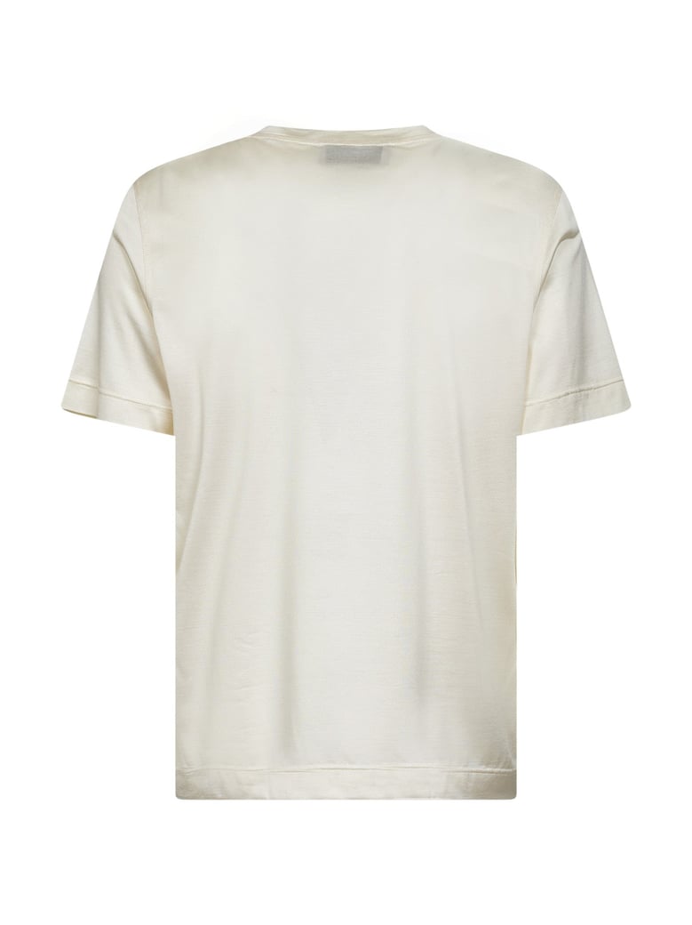 ivory silk jersey crewneck t-shirt by Selfnex