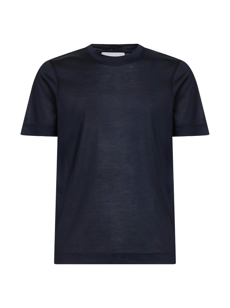 crewneck t-shirt blue silk by Selfnex