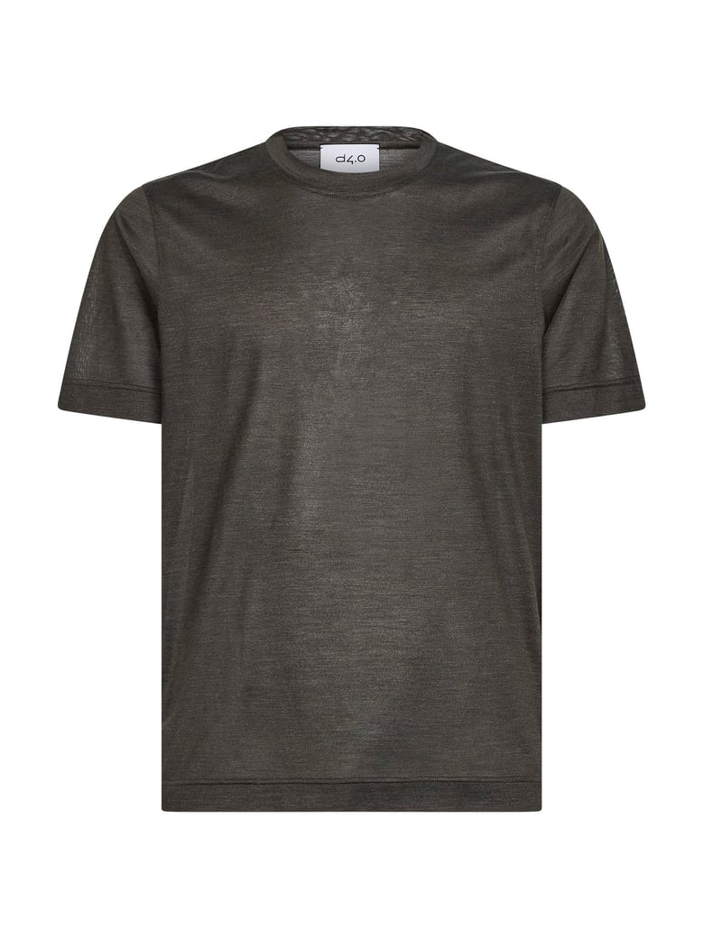 crewneck t-shirt brown silk by Selfnex