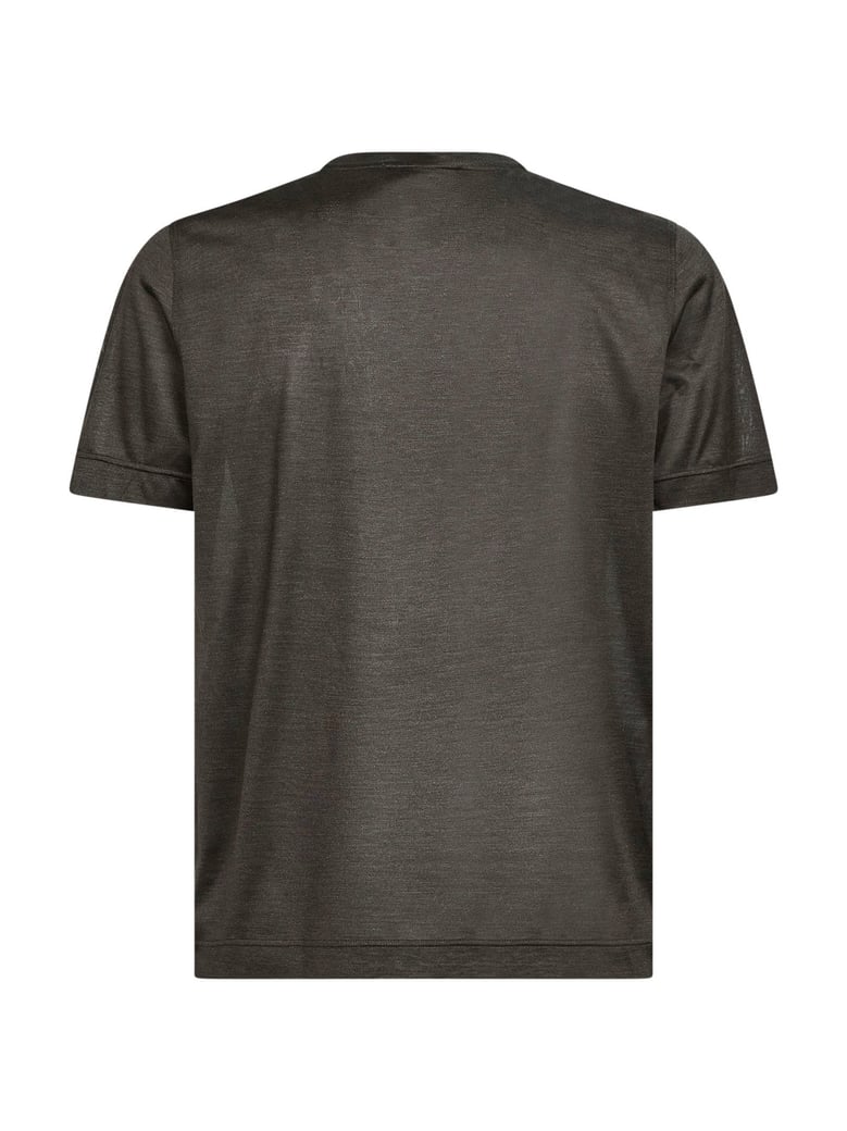 crewneck t-shirt brown silk by Selfnex