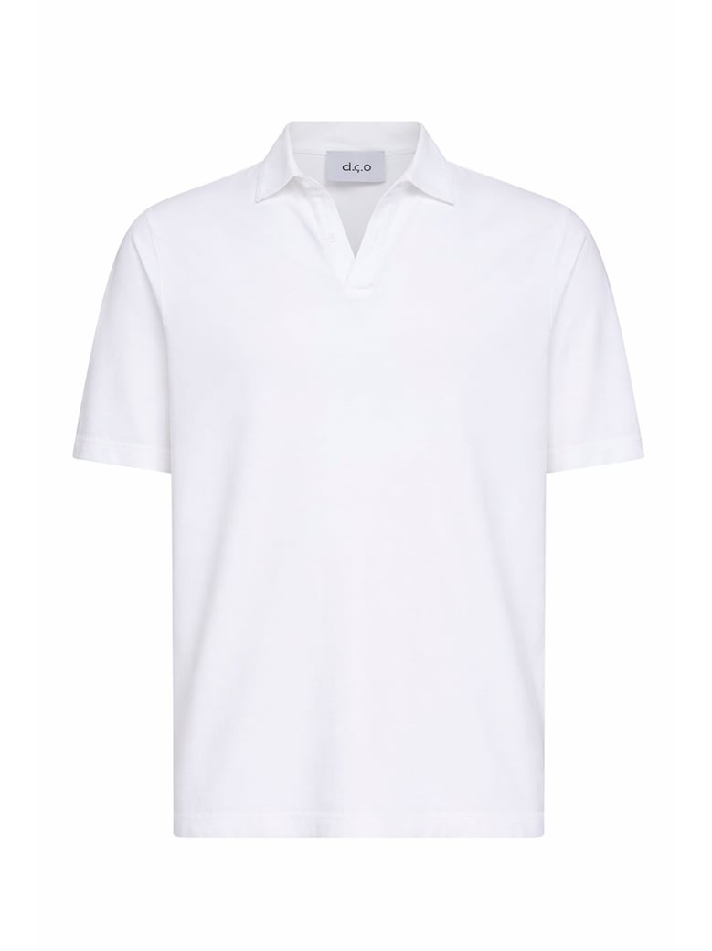 polo shirt white cotton jersey by Selfnex