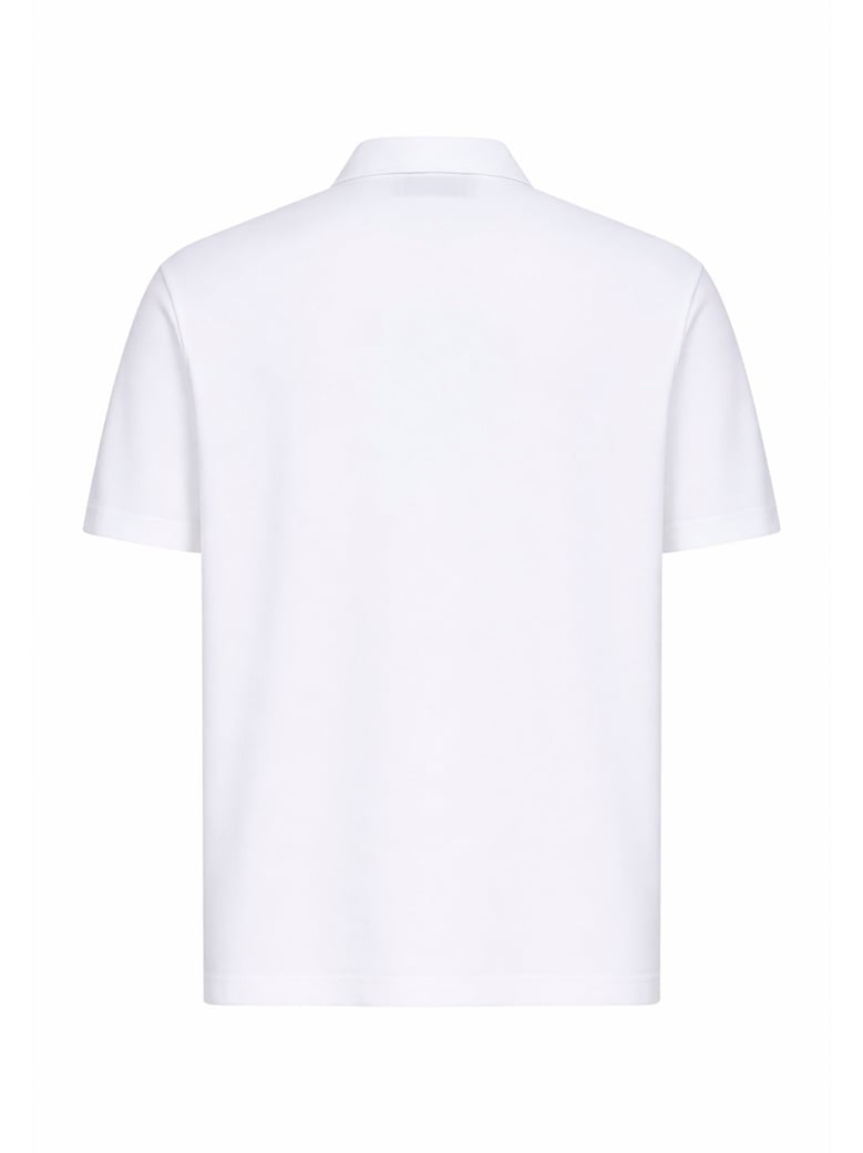 polo shirt white cotton jersey by Selfnex