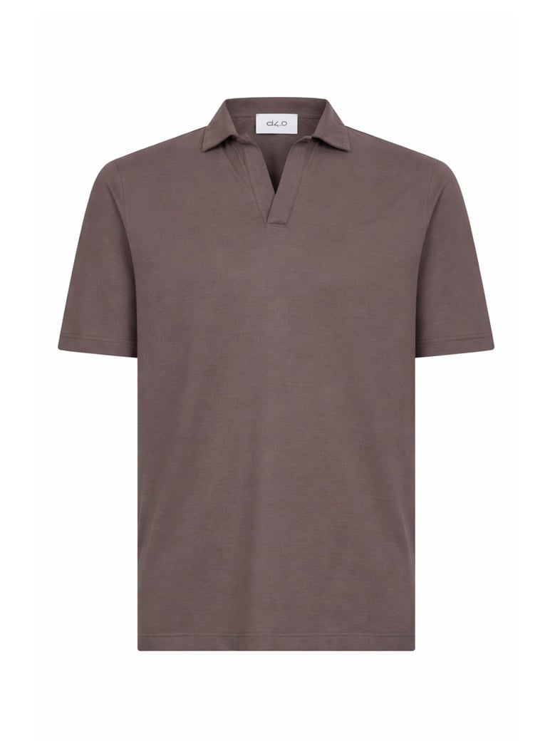 polo shirt brown cotton jersey by Selfnex