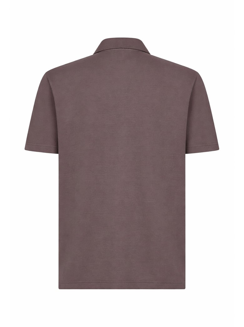 polo shirt brown cotton jersey by Selfnex