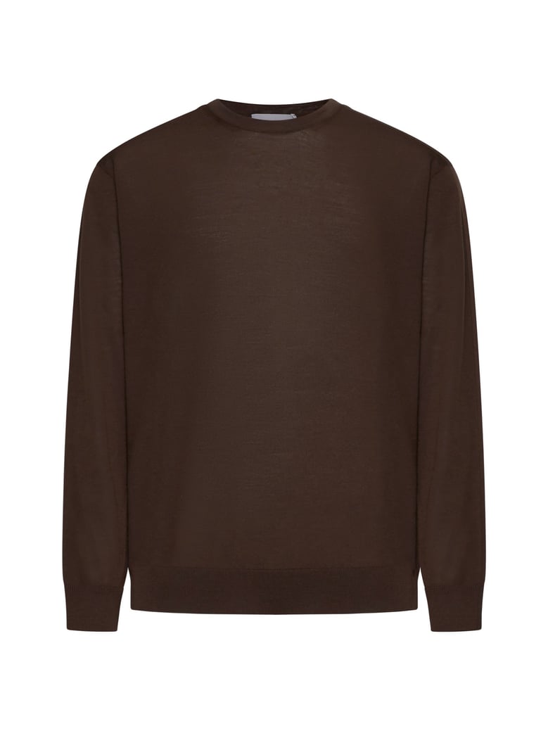 crewneck sweater brown virgin wool by Selfnex
