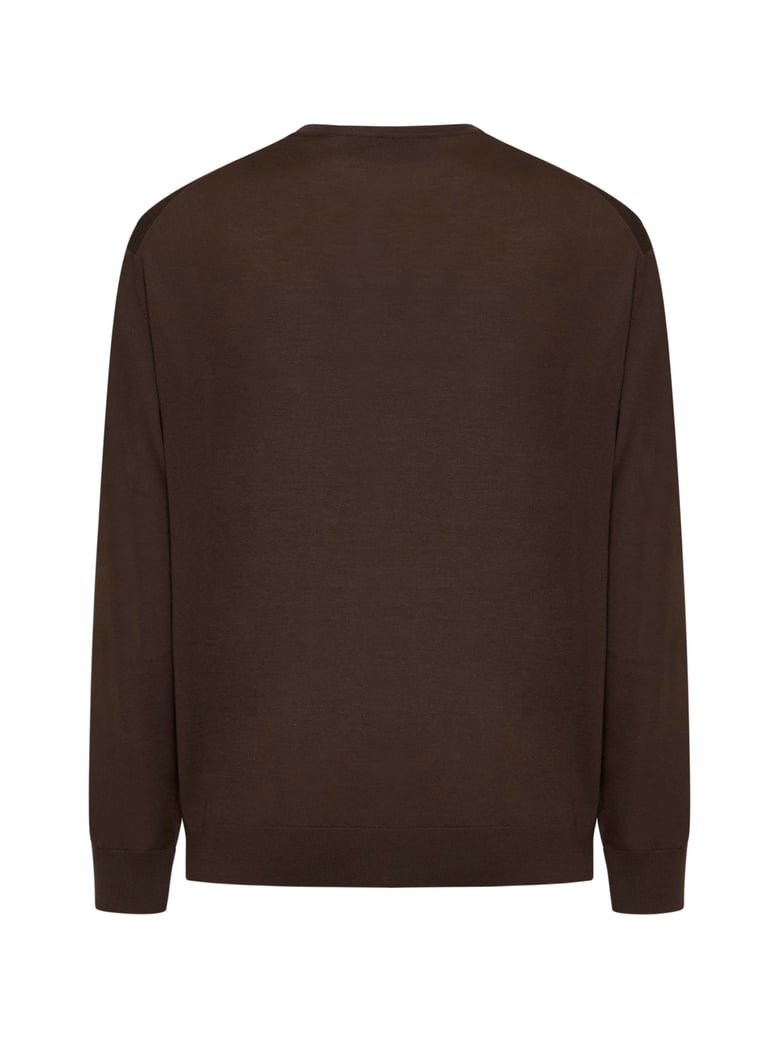 crewneck sweater brown virgin wool by Selfnex