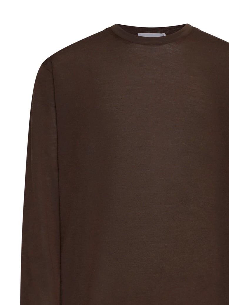 crewneck sweater brown virgin wool by Selfnex