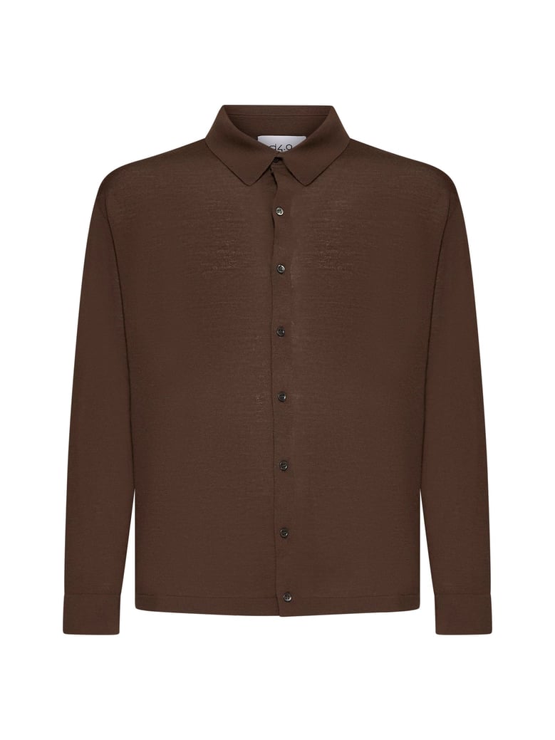shirt brown virgin wool knit by Selfnex