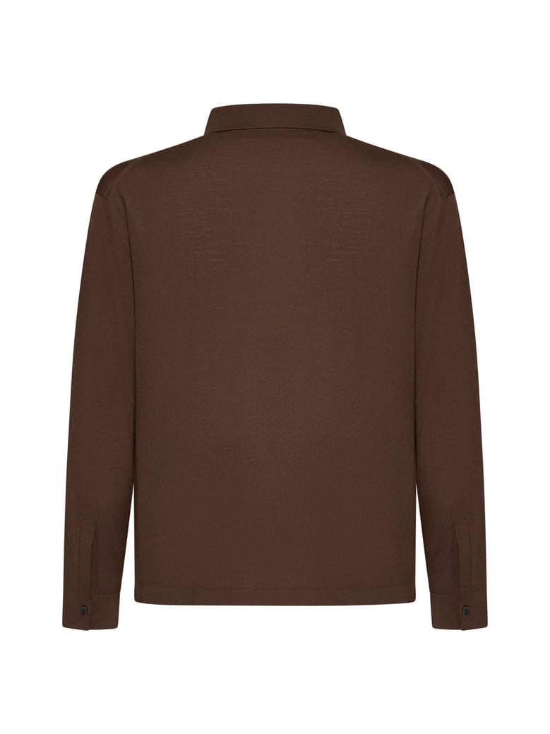 shirt brown virgin wool knit by Selfnex