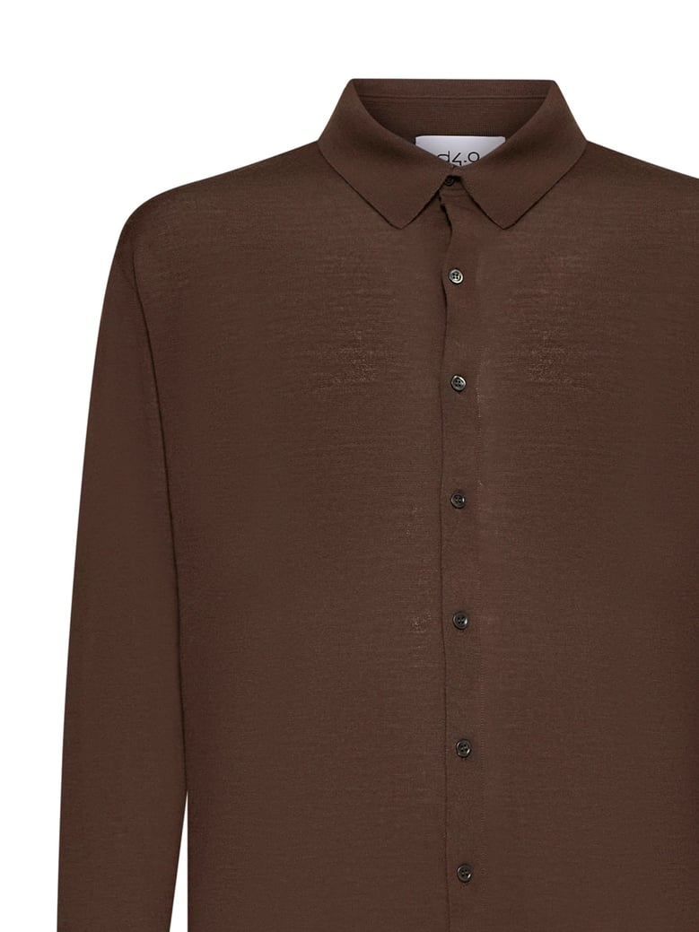 shirt brown virgin wool knit by Selfnex