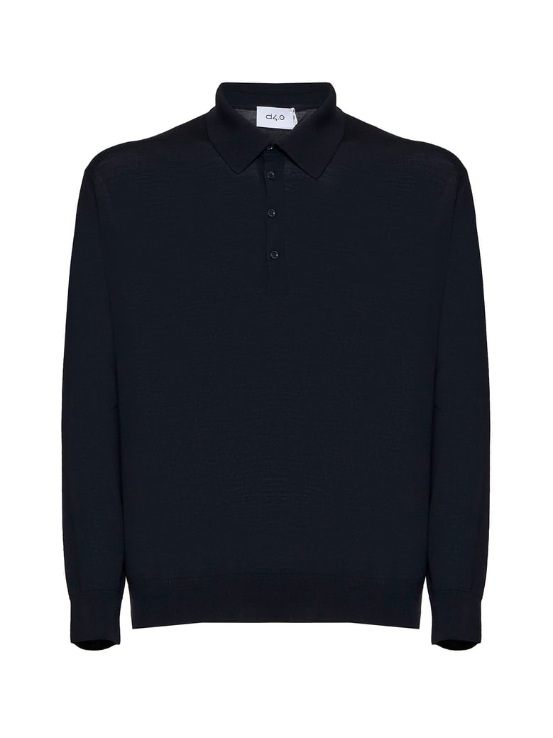 polo shirt blue virgin wool by Selfnex