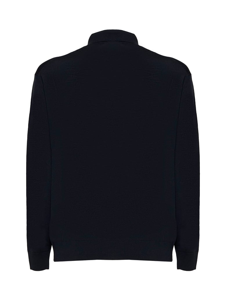 polo shirt blue virgin wool by Selfnex