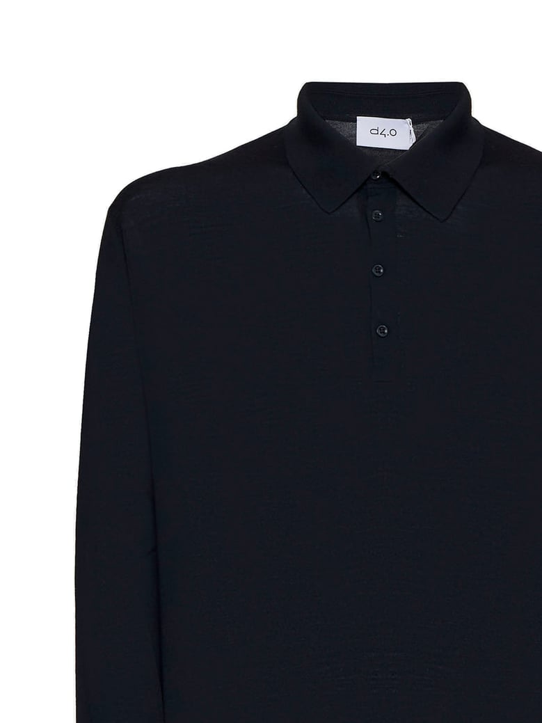 polo shirt blue virgin wool by Selfnex