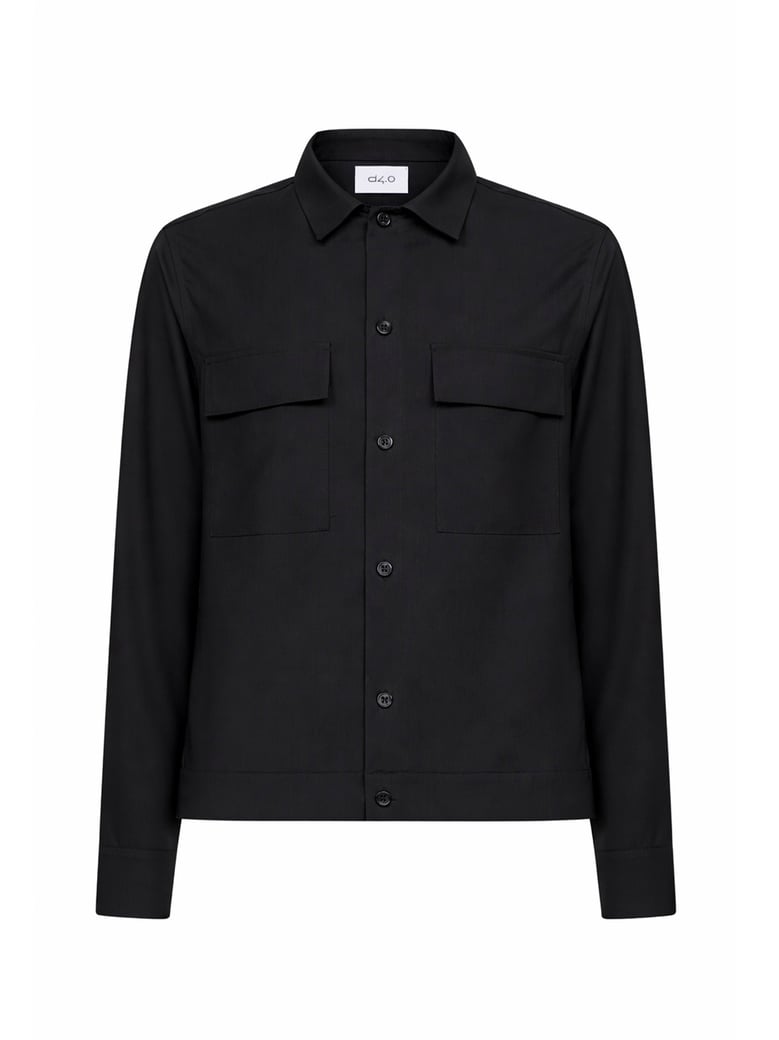 shirt jacket charcoal virgin wool blend by Selfnex