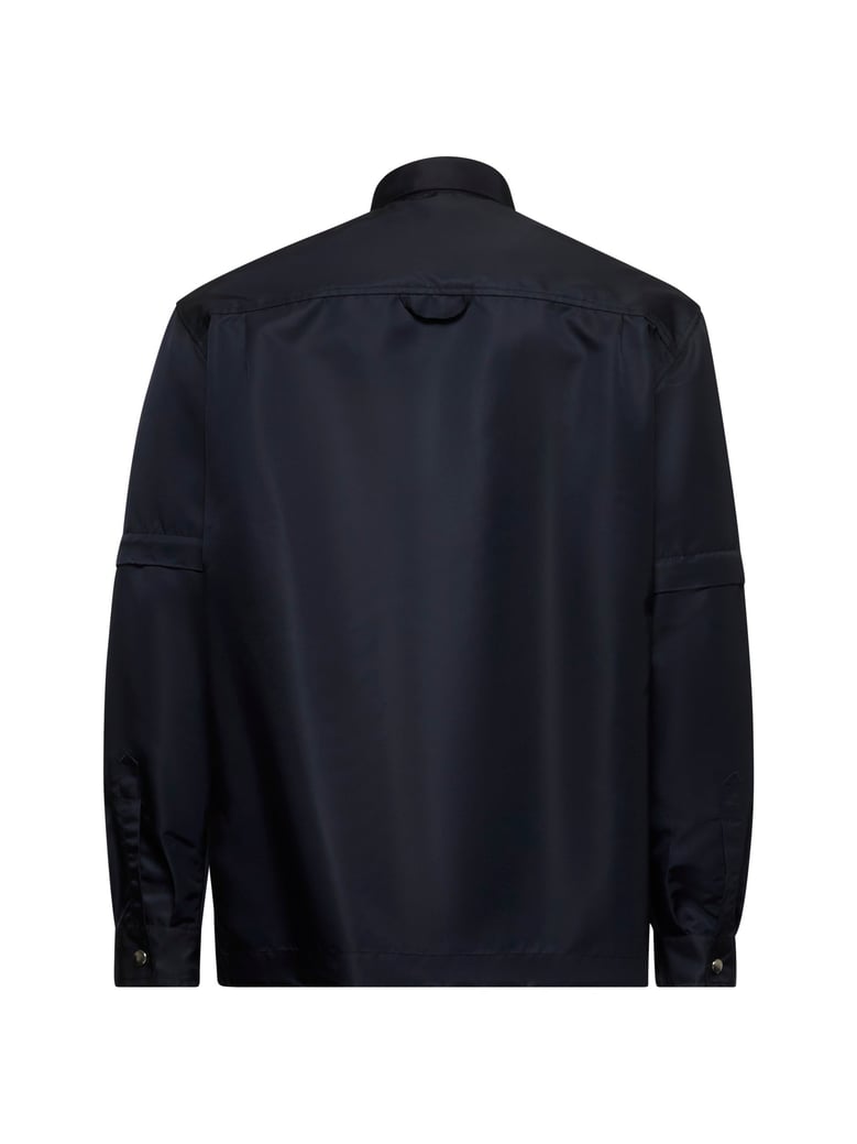 blue nylon shirt jacket by Selfnex