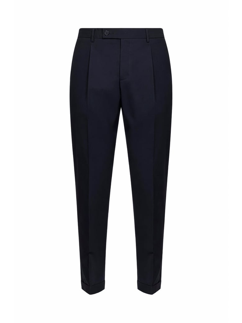 trousers stretch cotton-blend blue by Selfnex