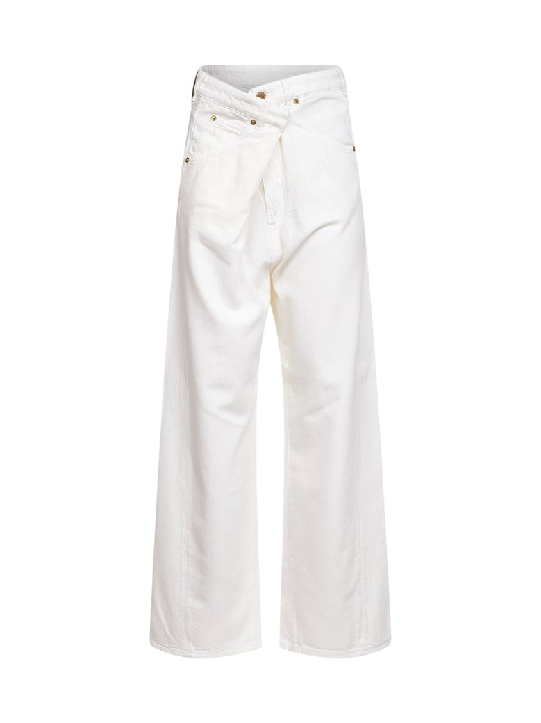 jeans ines fold over waist white by Selfnex