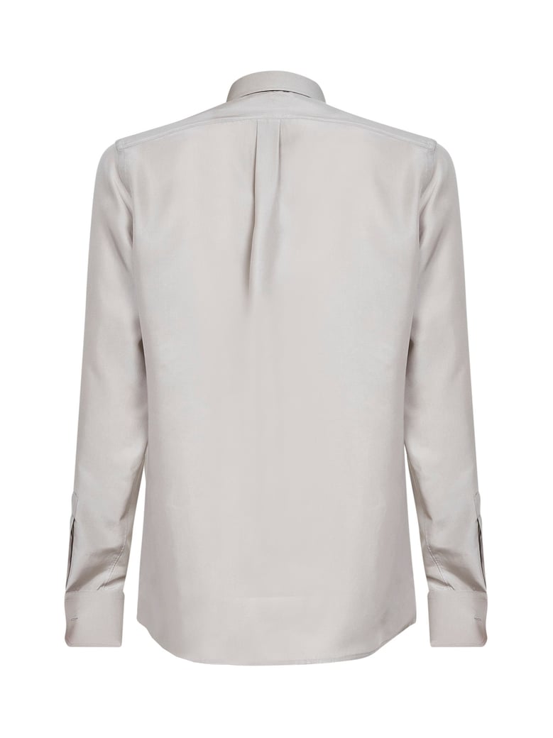 shirt martini silk crepe de chine light grey by Selfnex