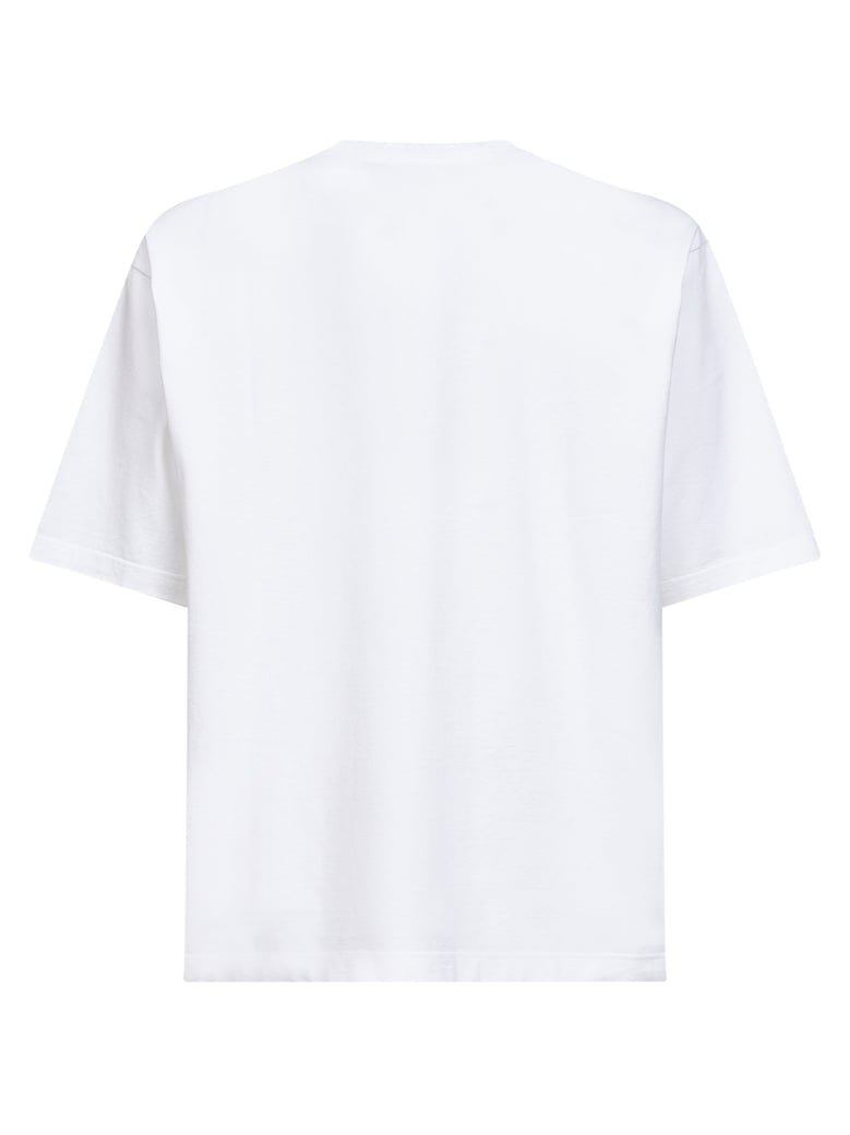 white cotton printed oversized t-shirt by Selfnex