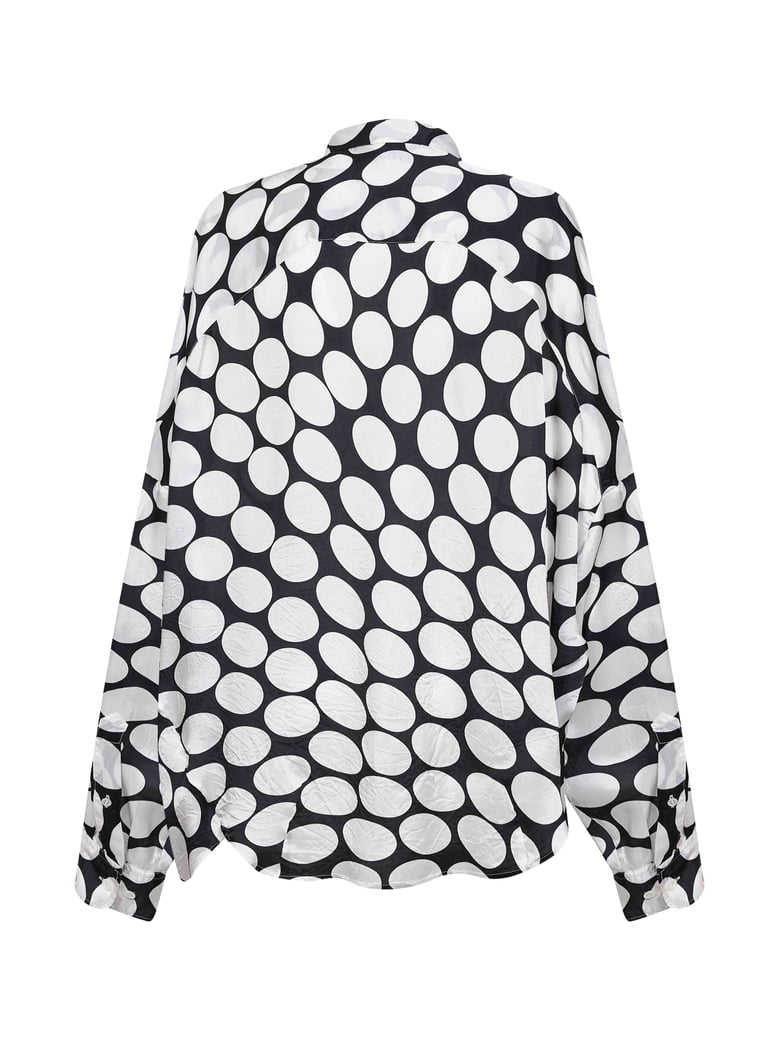shirt black viscose soft ellipses-printed by Selfnex