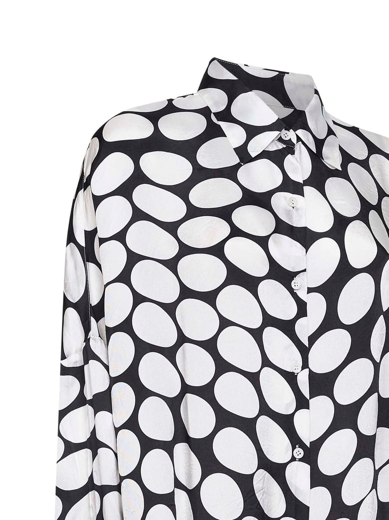 shirt black viscose soft ellipses-printed by Selfnex
