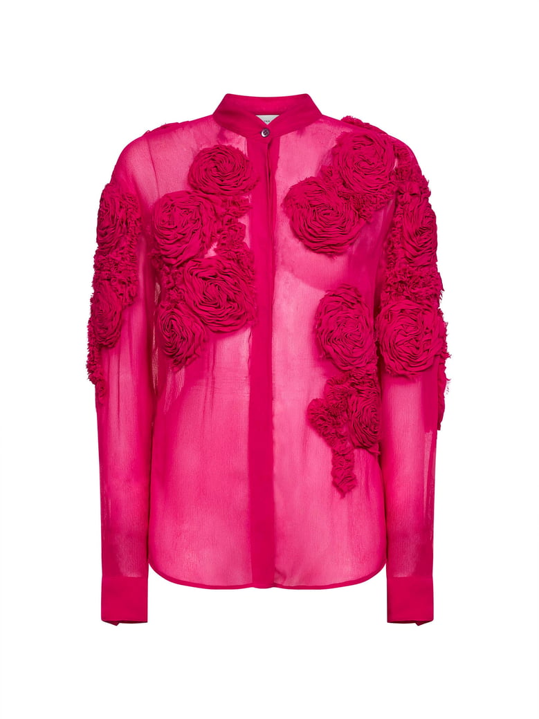 shirt silk muslin fuchsia by Selfnex