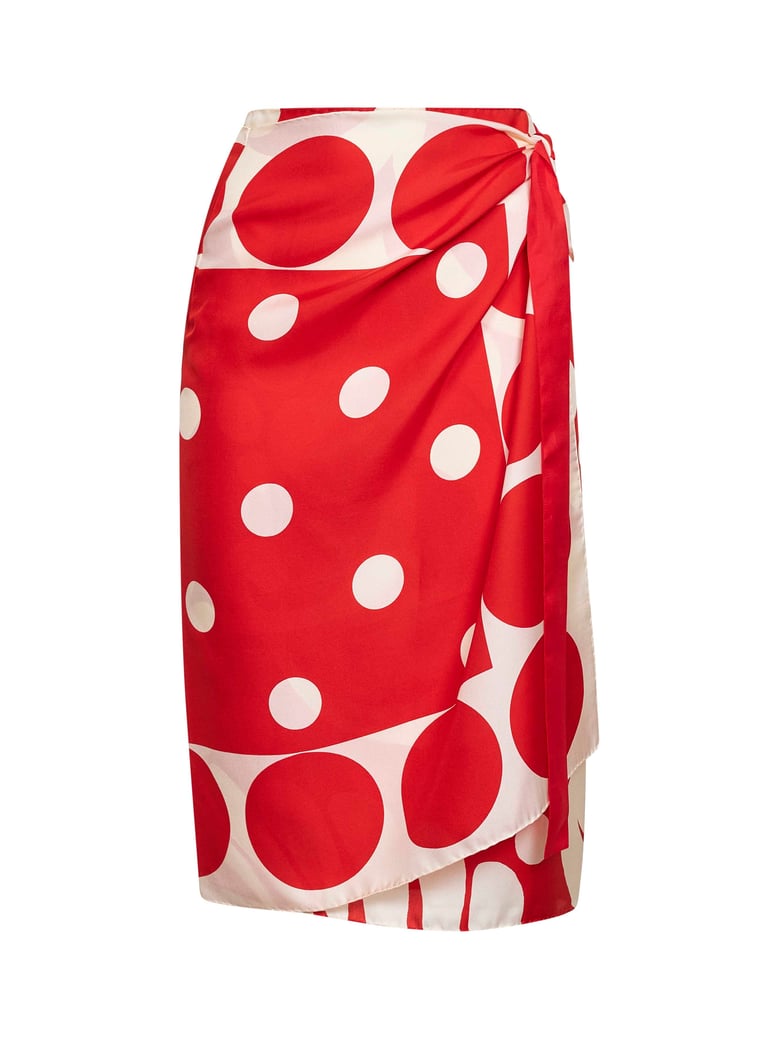 wrap scarf-skirt printed silk by Selfnex