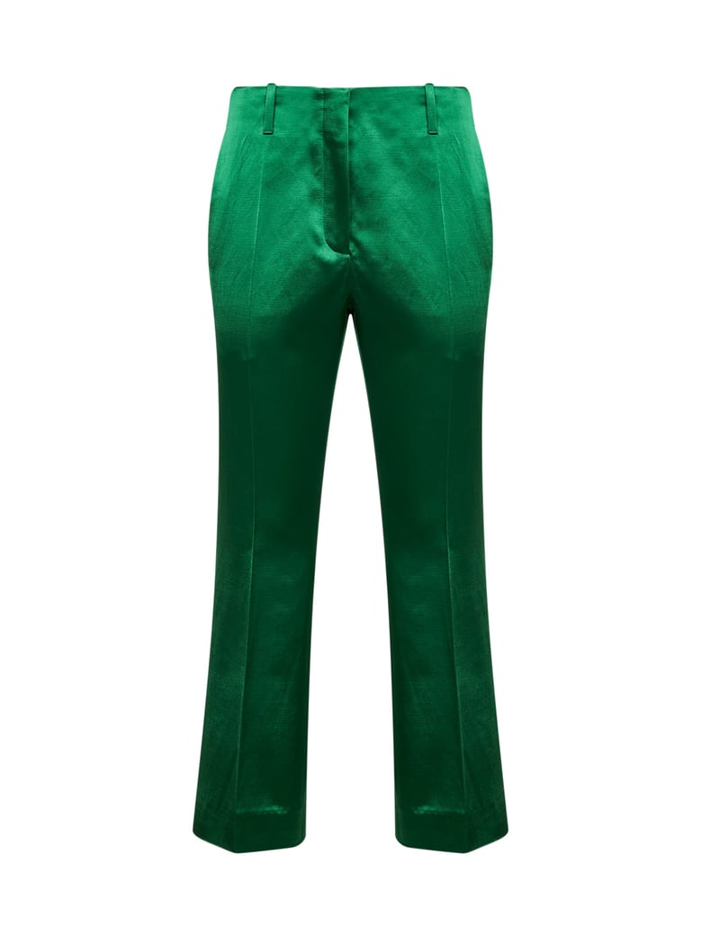 trousers satin bootcut green by Selfnex