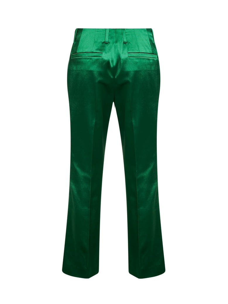 trousers satin bootcut green by Selfnex