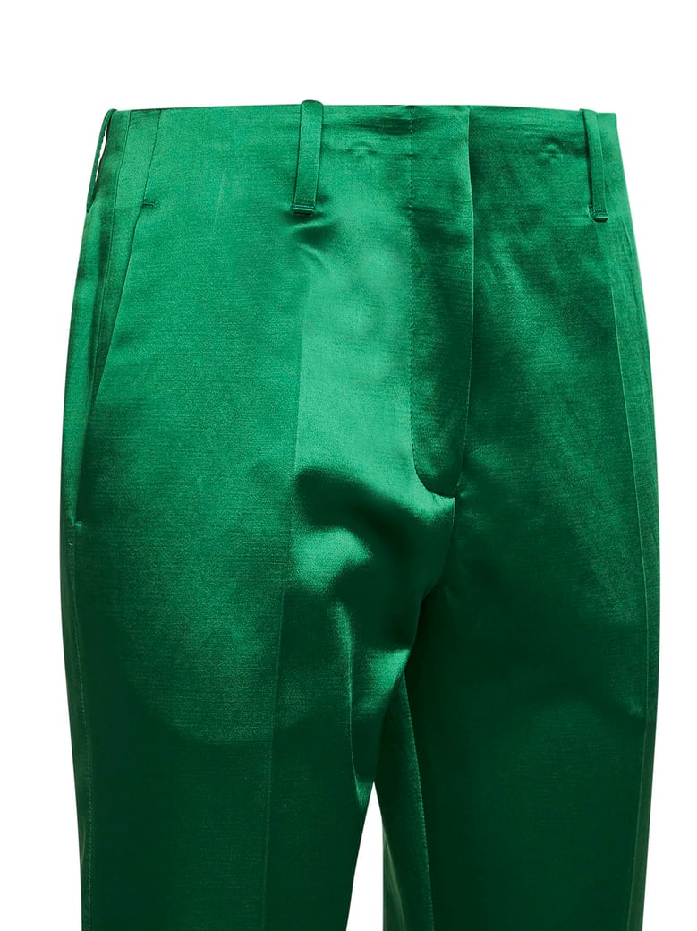 trousers satin bootcut green by Selfnex