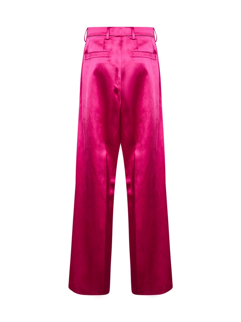 trousers wide-leg satin fuchsia by Selfnex