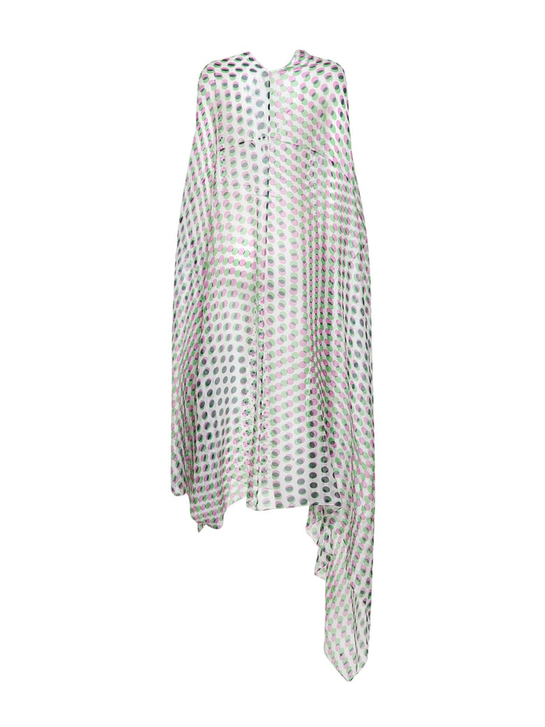 cape-style dress ecru silk by Selfnex