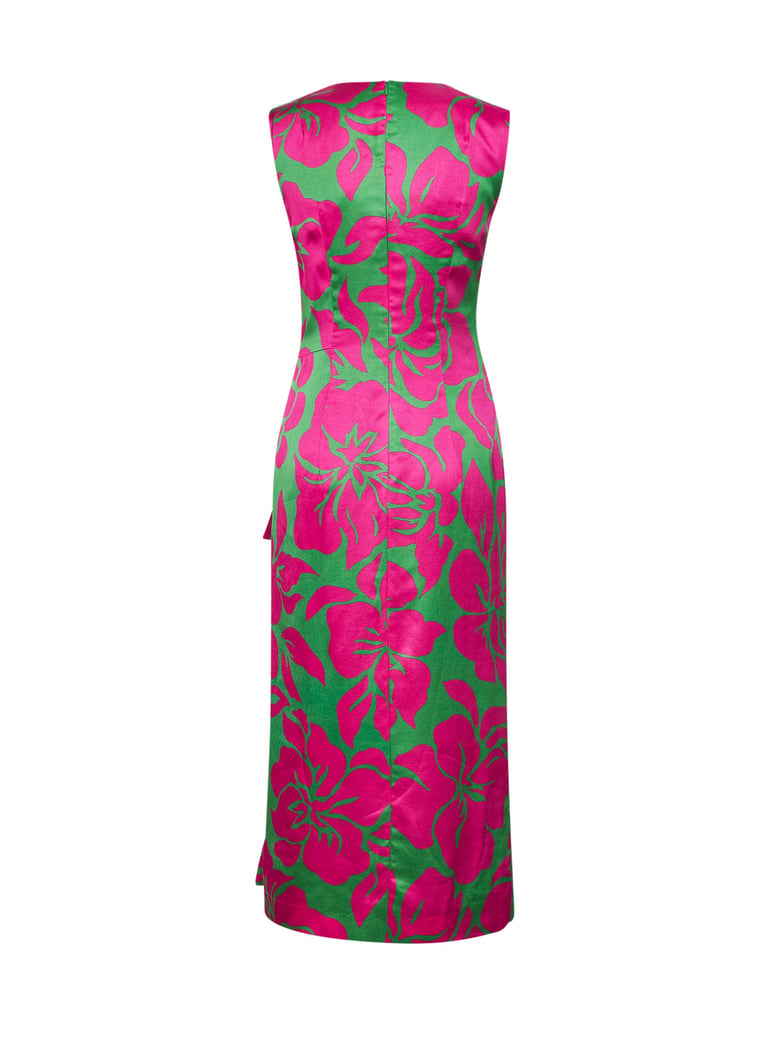 midi dress floral-print viscose by Selfnex