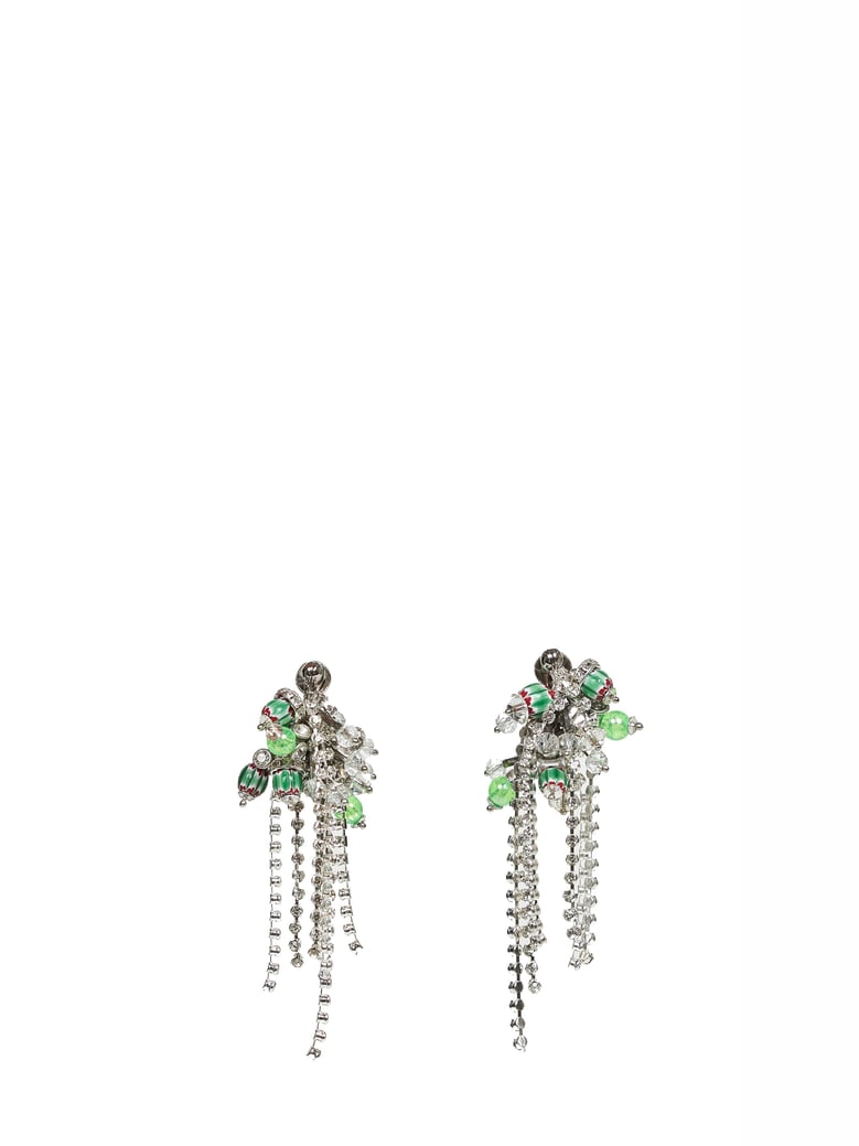 earrings with brass beads & crystals by Selfnex